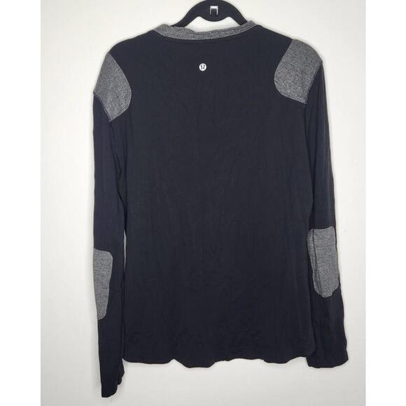 Lululemon Shirt Mens Medium Black Gray Long Sleeve Crewneck Athletic Performance - Picture 3 of 6